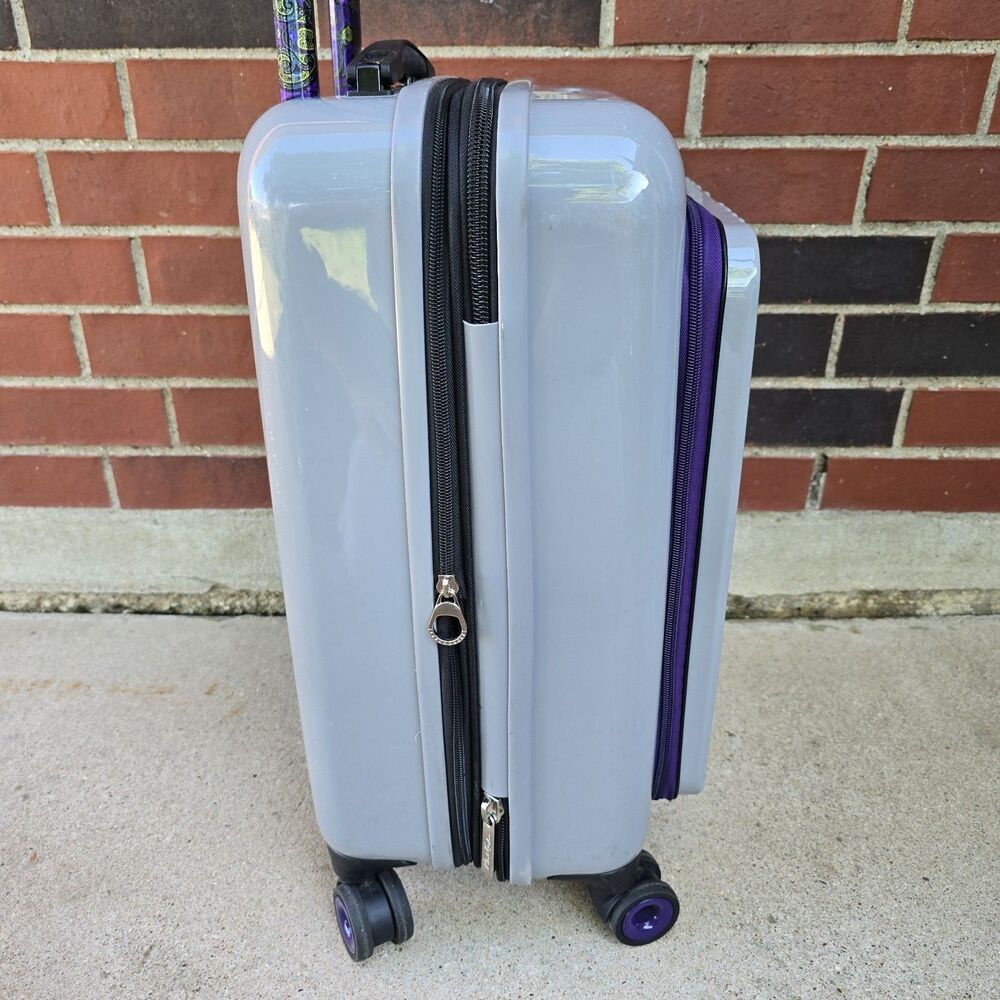 Robert Graham Carry On 20" Spinner Suitcase Gray Purple Pre-owned - Picture 7 of 9